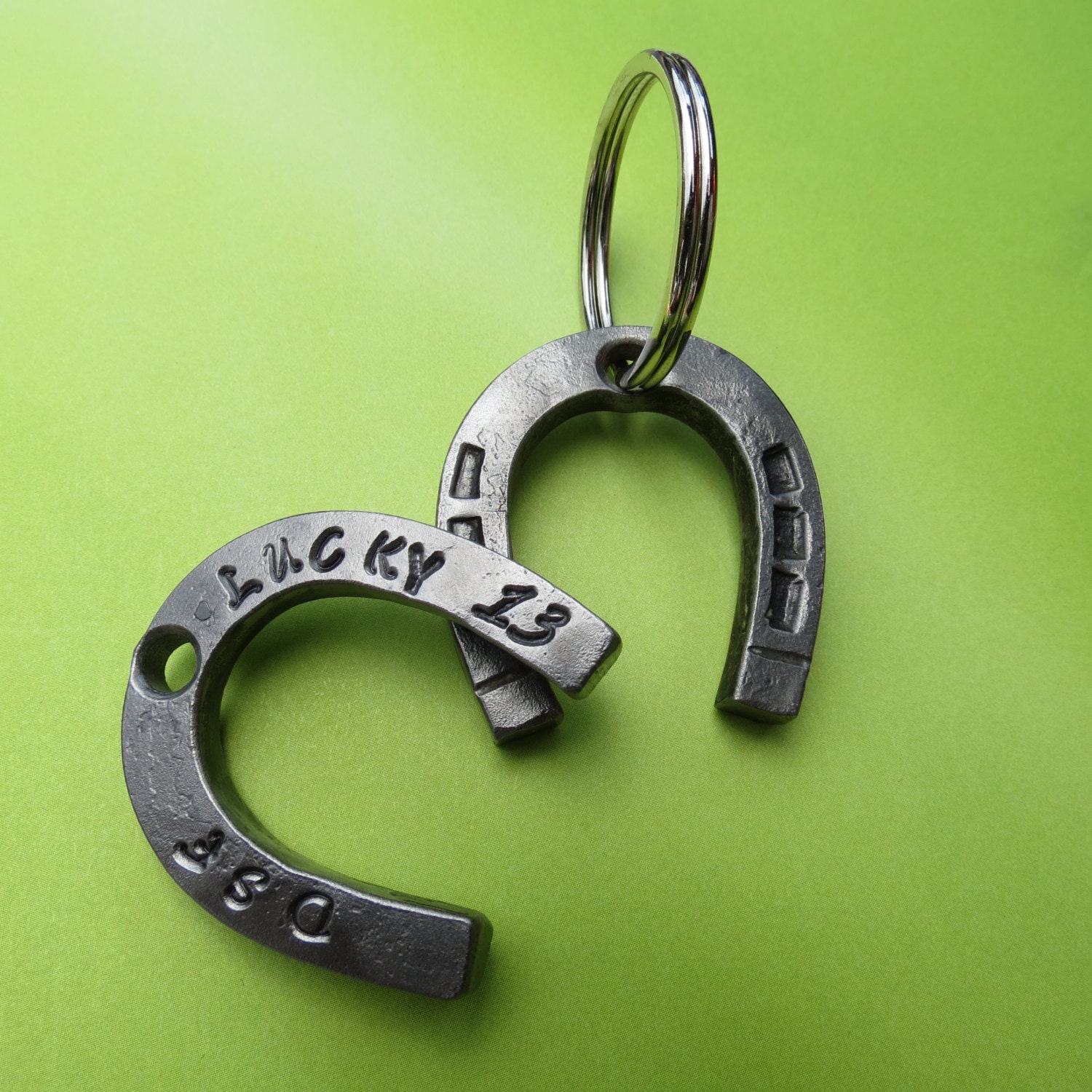 HORSESHOE KEYCHAIN ( Hand by a Blacksmith ) Personalized Option