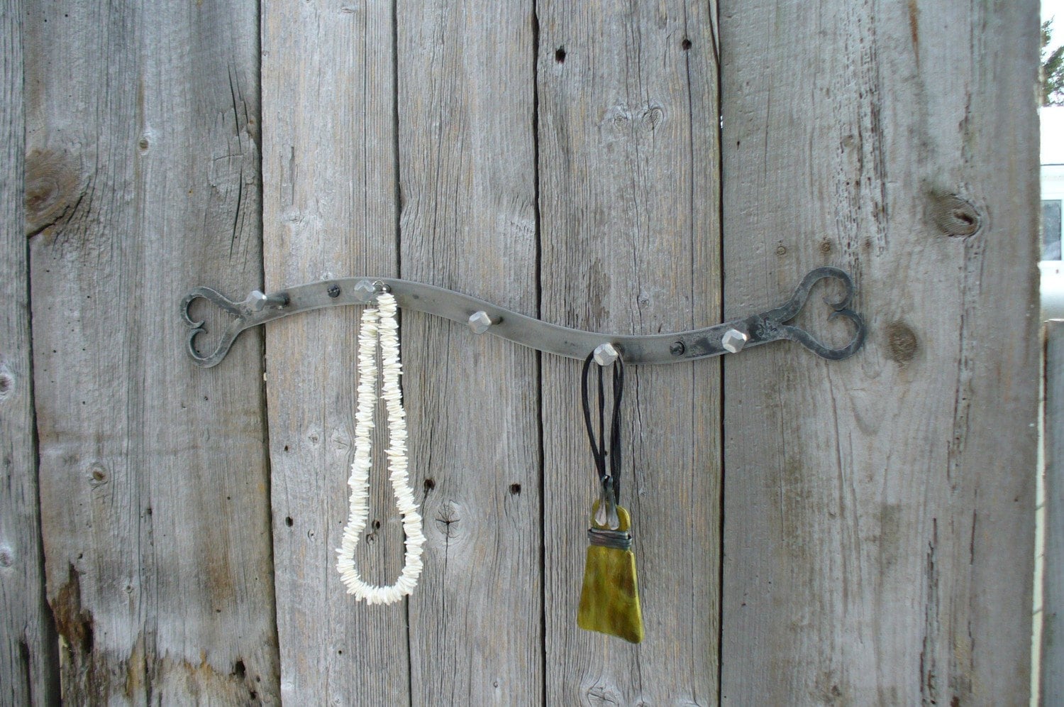 JEWELRY or KEY RACK with Forged Heart Accents - Hand Forged & Signed by ...