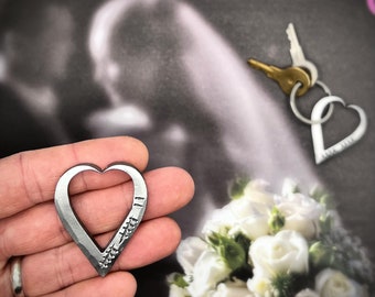 12th Year Wedding Anniversary, Twelve Tally Marks Iron Keychain Gift Idea for any 12th Anniversary Celebration - Forged Heart for Him or Her