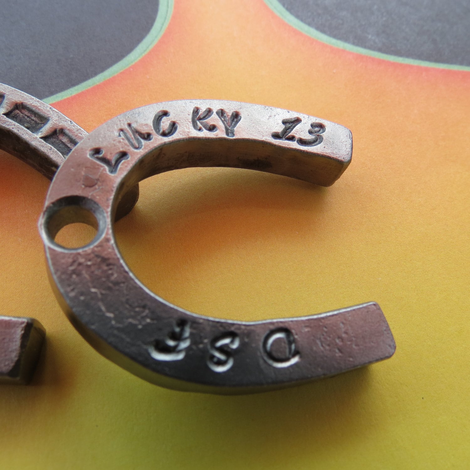 HORSESHOE KEYCHAIN ( Hand by a Blacksmith ) Personalized Option