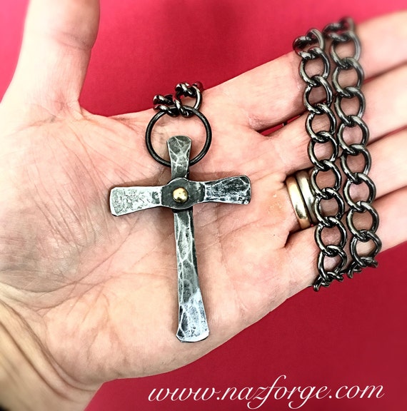 Huge Native American Navajo Cross Christian Hand Tooled Copper Bracelet- Wide!! Huge Native American Navajo Cross Christian Hand Tooled Copper Bracelet- Wide!!