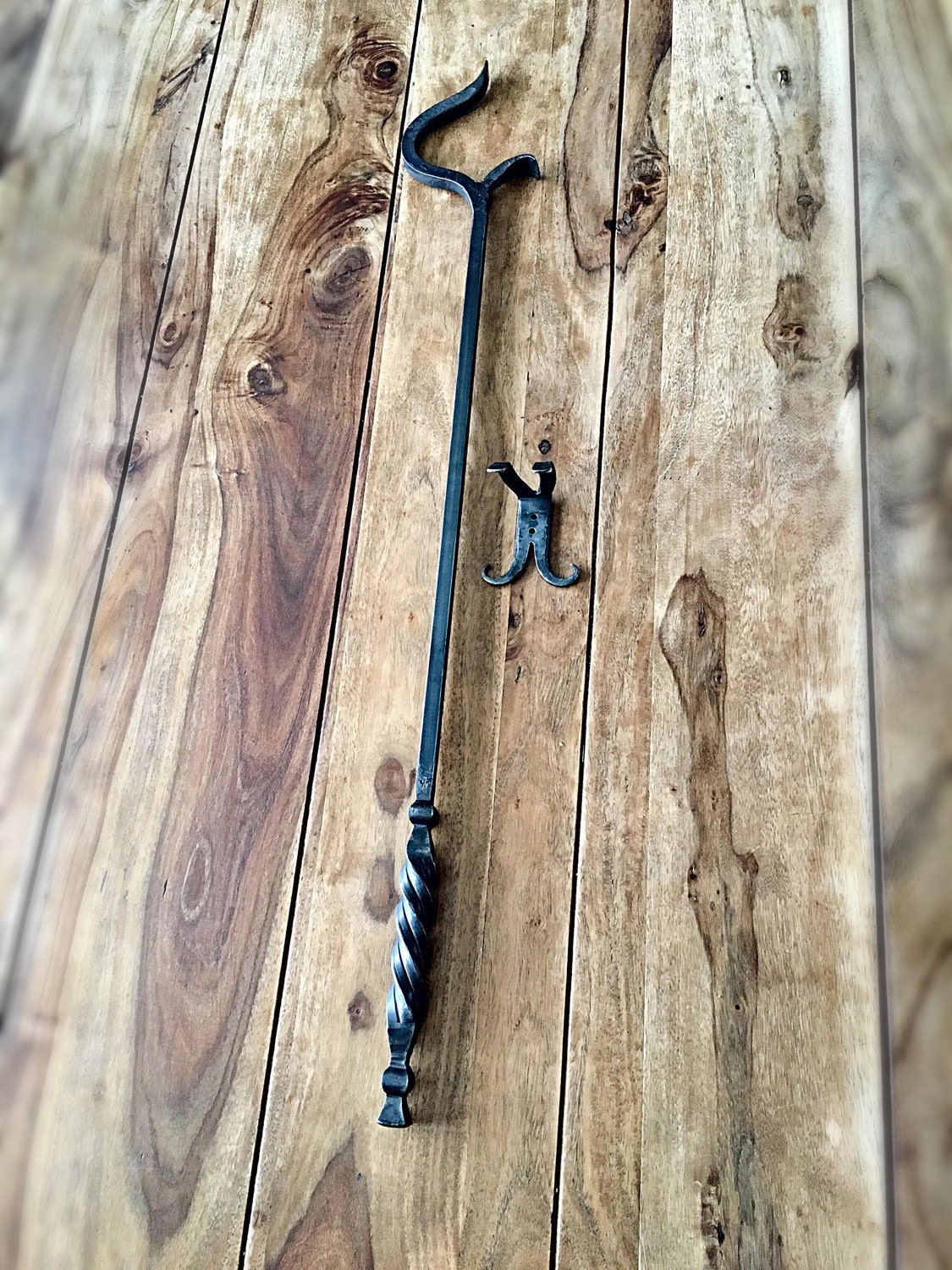 FIRE POKER Hand & Signed by Blacksmith Naz with Included