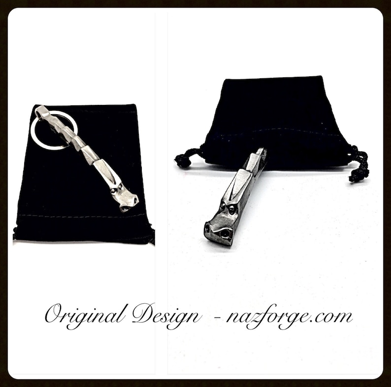 DRAGON KEYCHAIN Hand Forged and signed by BLACKSMITH Naz Personalization Option Available image 10