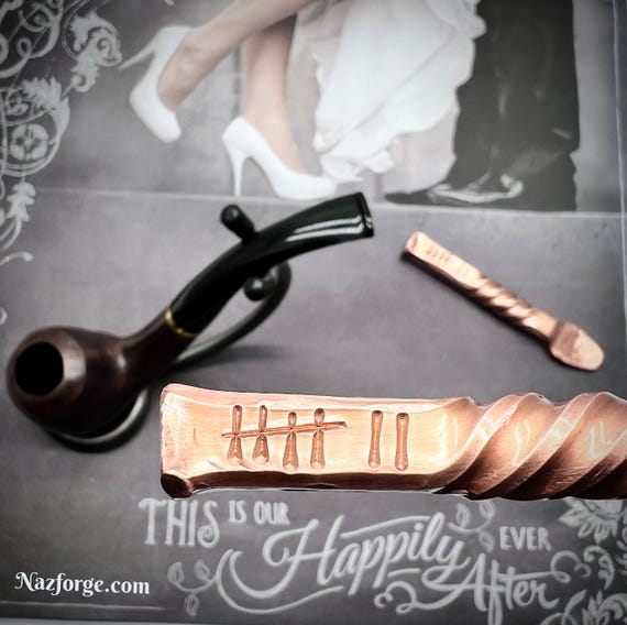 7th Year Copper Anniversary PIPE TAMPER with Scoop / Scraper - Made from 99,99% Pure Copper - Wedding Themes 7th Anniversary Gift Idea