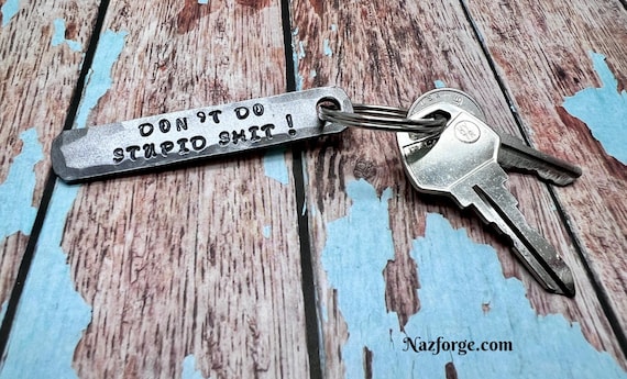 PERSONALIZED KEYCHAIN - Hand Forged Custom Gift Idea for Him or Her , 6th Wedding Anniversary Iron Gift Idea, Birthday & all Occasions