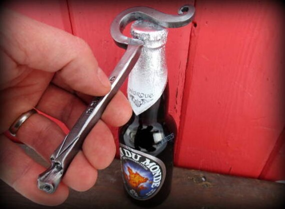 DRAGON BOTTLE OPENER Personalized Option Available , Hand Forged and Signed by Blacksmith Naz , Gifts for Groomsmen , Gift for Men Sculpture