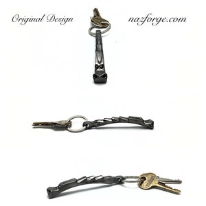 DRAGON KEYCHAIN Hand Forged and signed by BLACKSMITH Naz Personalization Option Available image 8