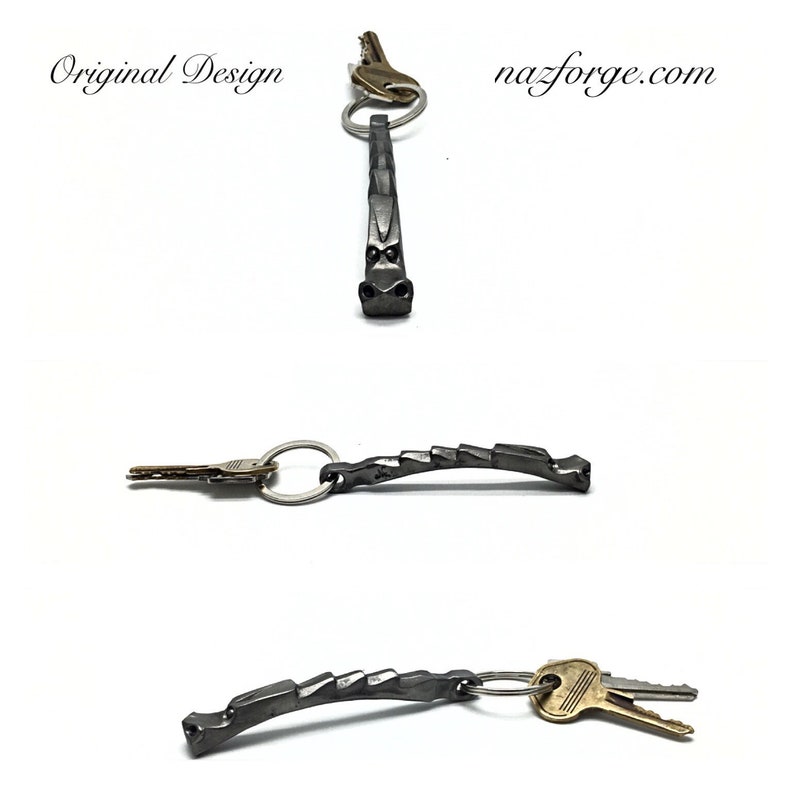 DRAGON KEYCHAIN Hand Forged and signed by BLACKSMITH Naz Personalization Option Available image 8