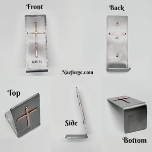 7th Year Wedding Anniversary Copper Gift Idea, Christian Cross with Seven Tally Marks, Table, Desktop -Him Her or Couple,Can be personalized image 7