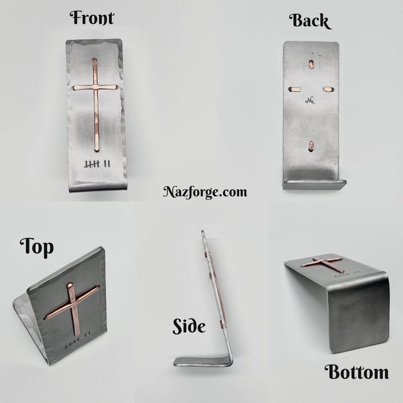 7th Year Wedding Anniversary Copper Gift Idea, Christian Cross with Seven Tally Marks, Table, Desktop -Him Her or Couple,Can be personalized image 7