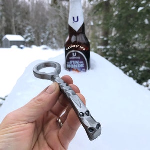 Forged Dragon Bottle Opener - Hand Made by Blacksmith Naz - Anniversary Gift Idea for Men - Iron Gift for Man, Husband, Father, Boyfriend
