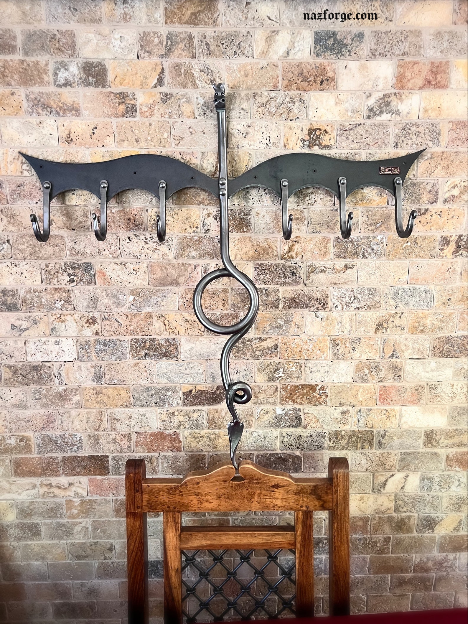 Dragon Rack FORGED DRAGON COAT Rack by Naz - Hand Made by Blacksmith - Unique Gift ...