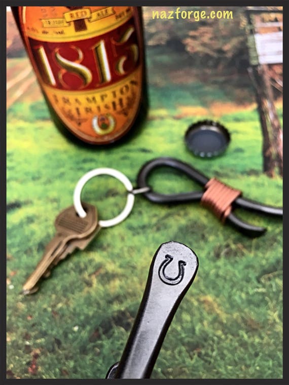 HORSESHOE Keychain Bottle Opener -  Personalized Option Available - Design by Naz - Gift for Man
