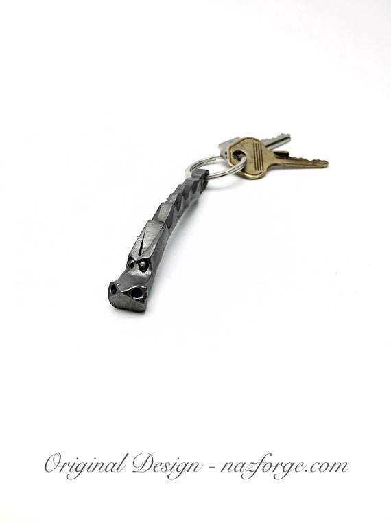 DRAGON KEYCHAIN Hand Forged and signed by BLACKSMITH Naz - Personalization Option Available