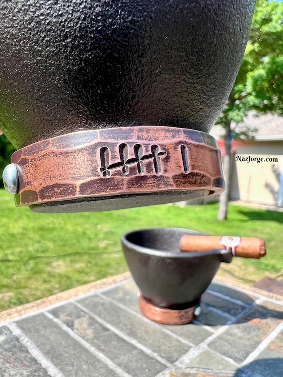6th Year Iron Anniversary Gift Cigar Ashtray for Husband - 3.75 inches Round -  Cast Iron Stogie Smoke Accessory, Cigarette or Piper Smoker