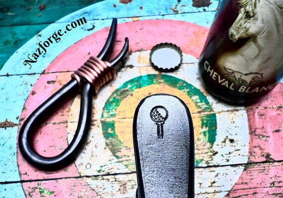Golfer Gift Hand Forged Bottle Opener - Golf Tee & Ball Beer Enthusiast Original Gift for Golf Club Man or Woman - Personalization Available