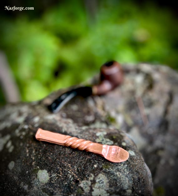 COPPER PIPE TAMPER with Scoop / Scraper - Made from 99,99% Pure Copper - Smoker Accessory - Tamper & Spoon Tool