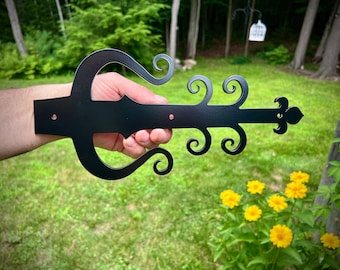 DOOR HINGE FRONTS - Pair of Decorative (False) Door Hinges - Made from Cut Steel (Not Cast) - Door Hardware - Antique Vintage Look