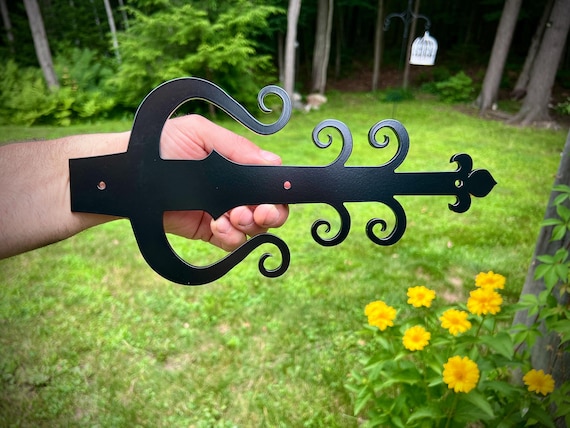 DOOR HINGE FRONTS - Pair of Decorative (False) Door Hinges - Made from Cut Steel (Not Cast) - Door Hardware - Antique Vintage Look