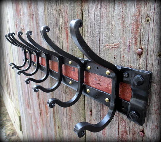 Rebar Hooks | Hand Forged Iron Hook Perfect for Industrial Decor or DIY  Coat Rack | Steampunk | Blacksmith Made