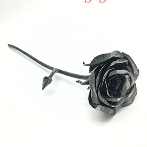 Iron Rose Hand Forged by Blacksmith - 6 Years Iron Wedding Anniversary Gift Idea - Valentine's Gifts for Her - Wife - Girlfriend - Naz Forge