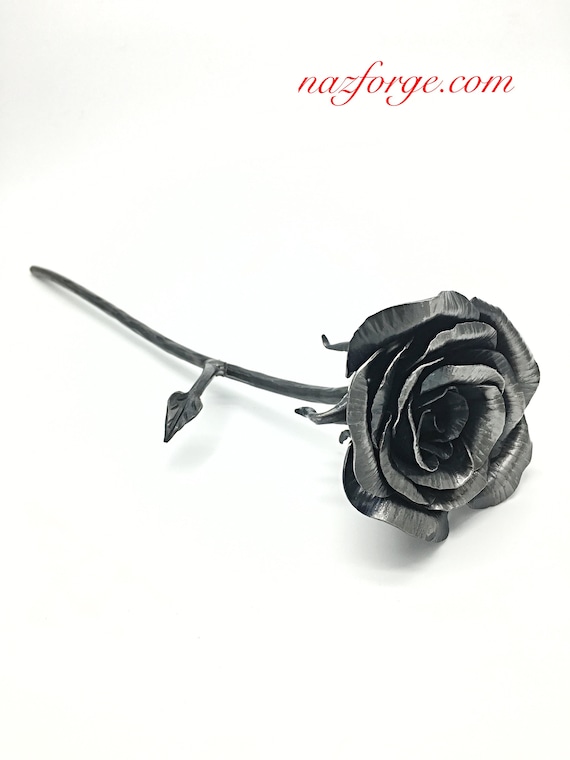 Iron Rose Hand Forged by Blacksmith - 6 Years Iron Wedding Anniversary Gift Idea - Valentine's Gifts for Her - Wife - Girlfriend - Naz Forge