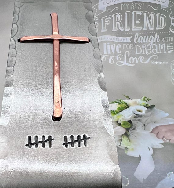10th Year Wedding Anniversary Gift Idea, Christian Cross for Husband or Wife, Table, Desktop -Him Her or Couple,Can be Personalized
