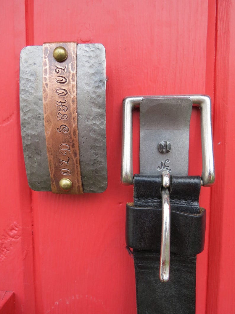 BELT BUCKLE HOOK Personalized Hand Forged by Blacksmith Naz Wall hanging Belt Buckle Display
