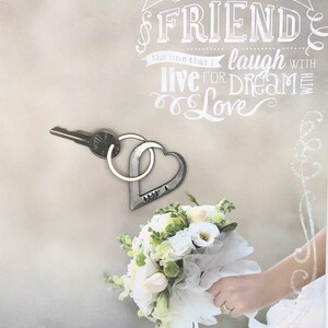 6th Year Wedding Anniversary 6 Tally Marks Iron Keychain Gift Idea for Wife or Husband-Hand Forged Heart for Him or Her-Wedding Themes Sixth image 5