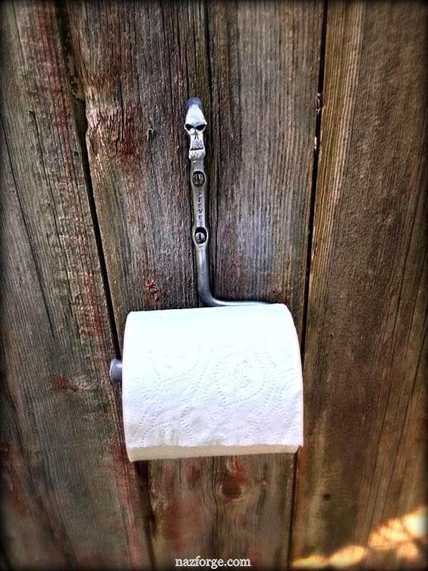 SKULL TOILET PAPER Holder One of a Kind Bathroom Accessories Hand & Signed by