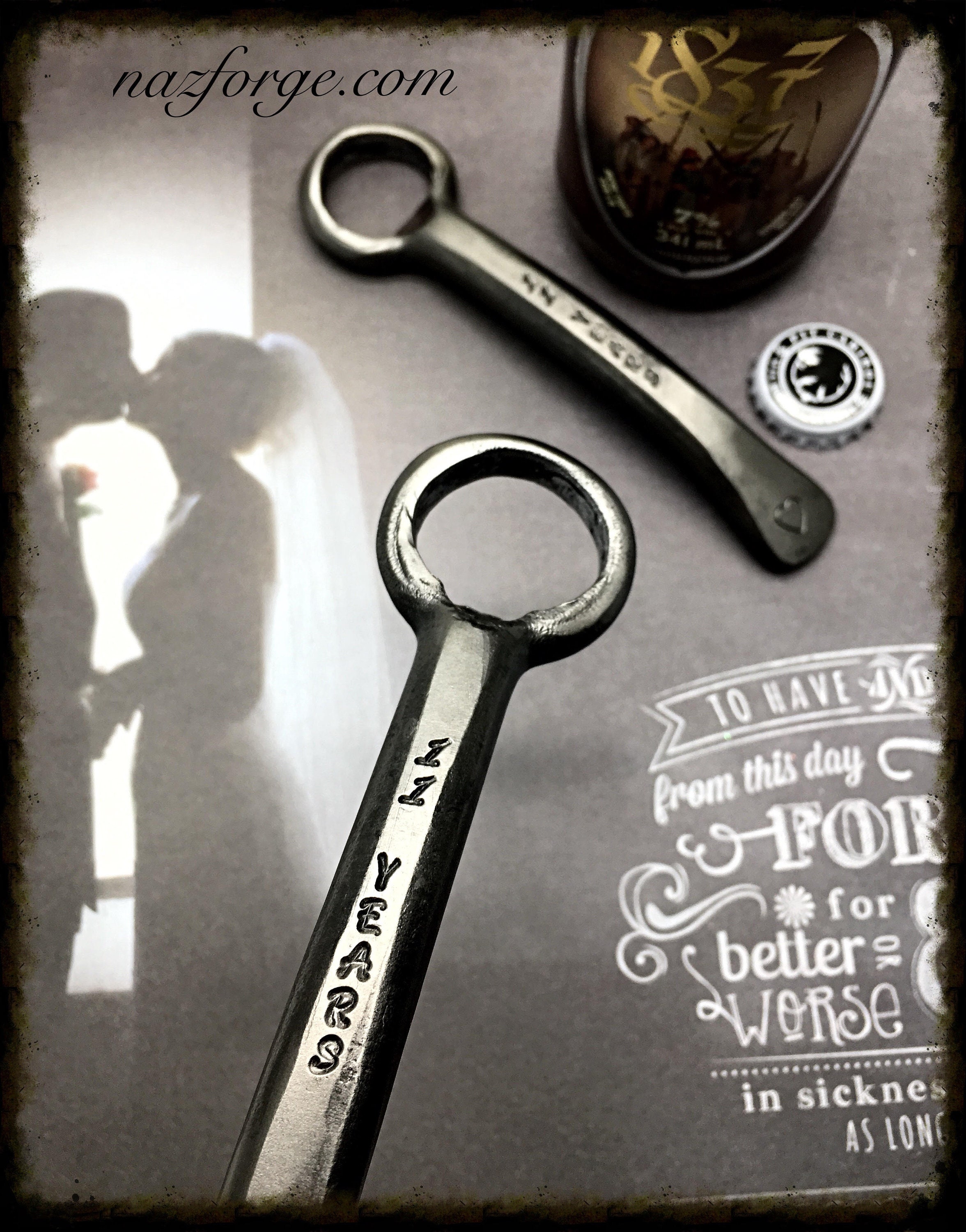 11th Year Steel Wedding Anniversary Gift Bottle Opener ...