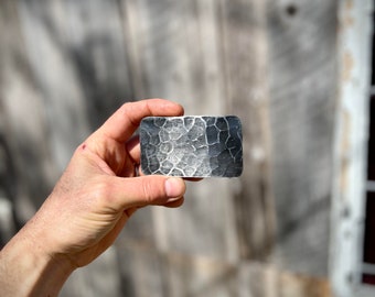 Forged Belt Buckle -  Hammered Distressed & Textured Iron Buckle