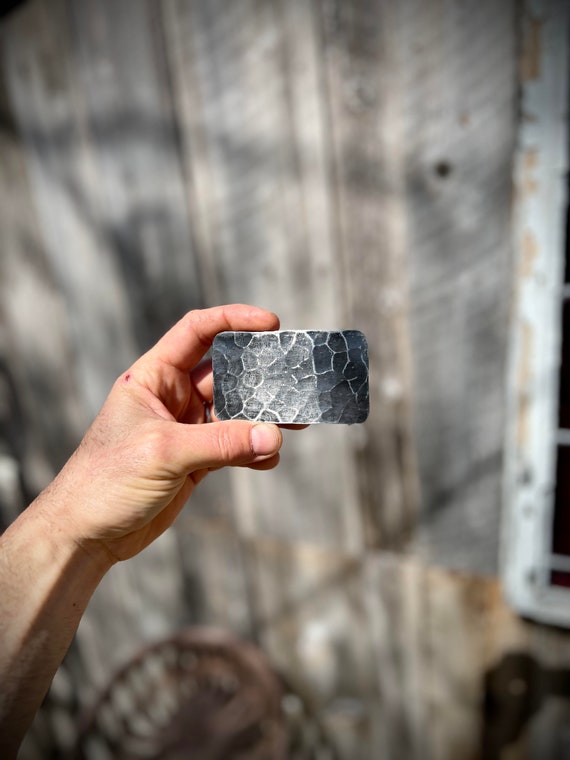 Forged Belt Buckle -  Hammered Distressed & Textured Iron Buckle