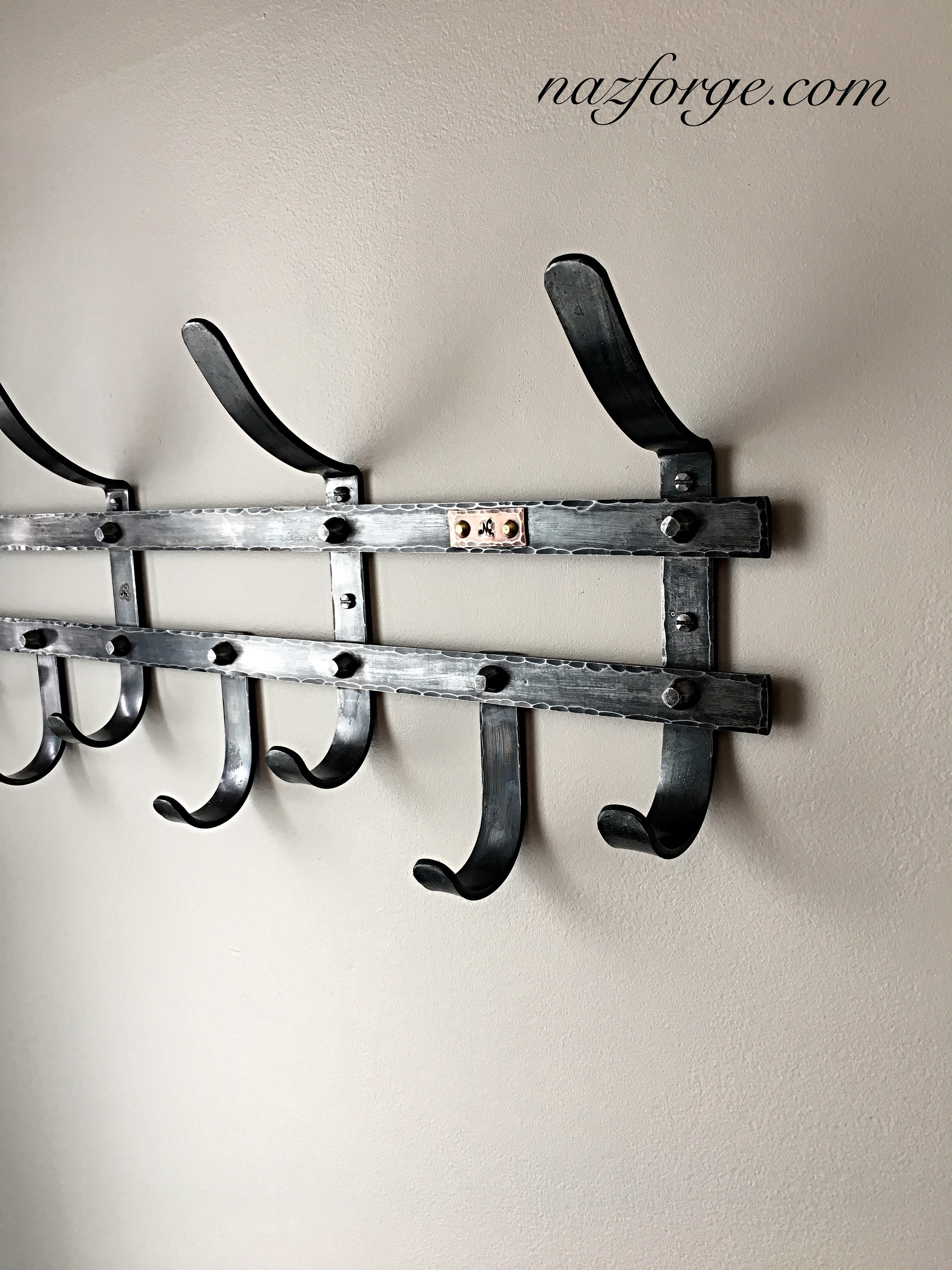 Hand Forged Coat Rack Elephant Trunk Shape Hand Forged Hook