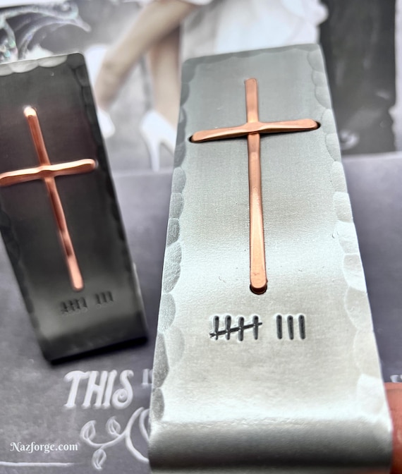 8th Year Wedding Anniversary Gift Idea, Christian Cross with Eight Tally Marks, Table, Desktop -Him Her or Couple,Can be Personalized
