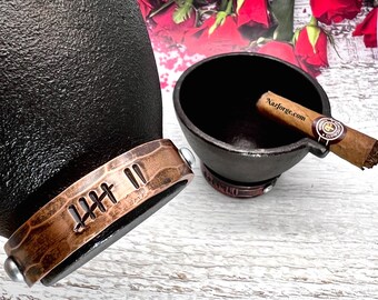7th Anniversary Copper Cigar Ashtray – Cast Iron Smoker Gift