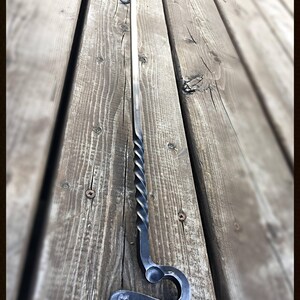 BBQ TOOL Steak Flipper Hook with Bottle Opener - Hand Forged Grill Tool, Pig Tail Meat Turner Outdoor Grilling Cooking Gifts for Men - Man image 3