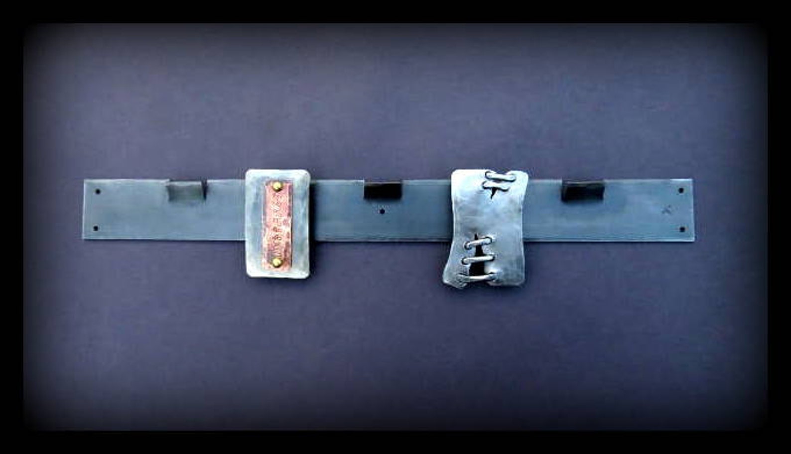 BELT BUCKLE RACK 5 Hooks Hammer Textured & Signed by Etsy