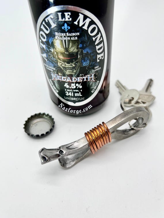 Dragon Keychain & Bottle Opener - Original Design Hand Forged by Blacksmith Naz - Gift Idea for Men or Women