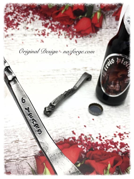 6 YEARS WEDDING ANNIVERSARY Gift - Dragon's Claw Bottle Opener - Iron Anniversary - For Him - Men - Hand Forged and Signed by Blacksmith Naz