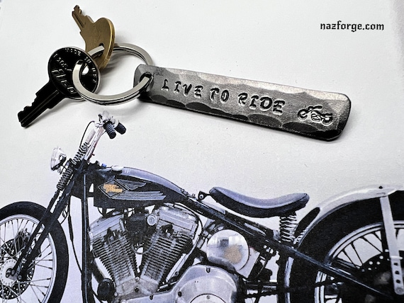 MOTORCYCLE CUSTOM BIKER Keychain - Personalized Option Available  - Gift for Him or Her Riders - Hand Made Bike Riding Iron Gift