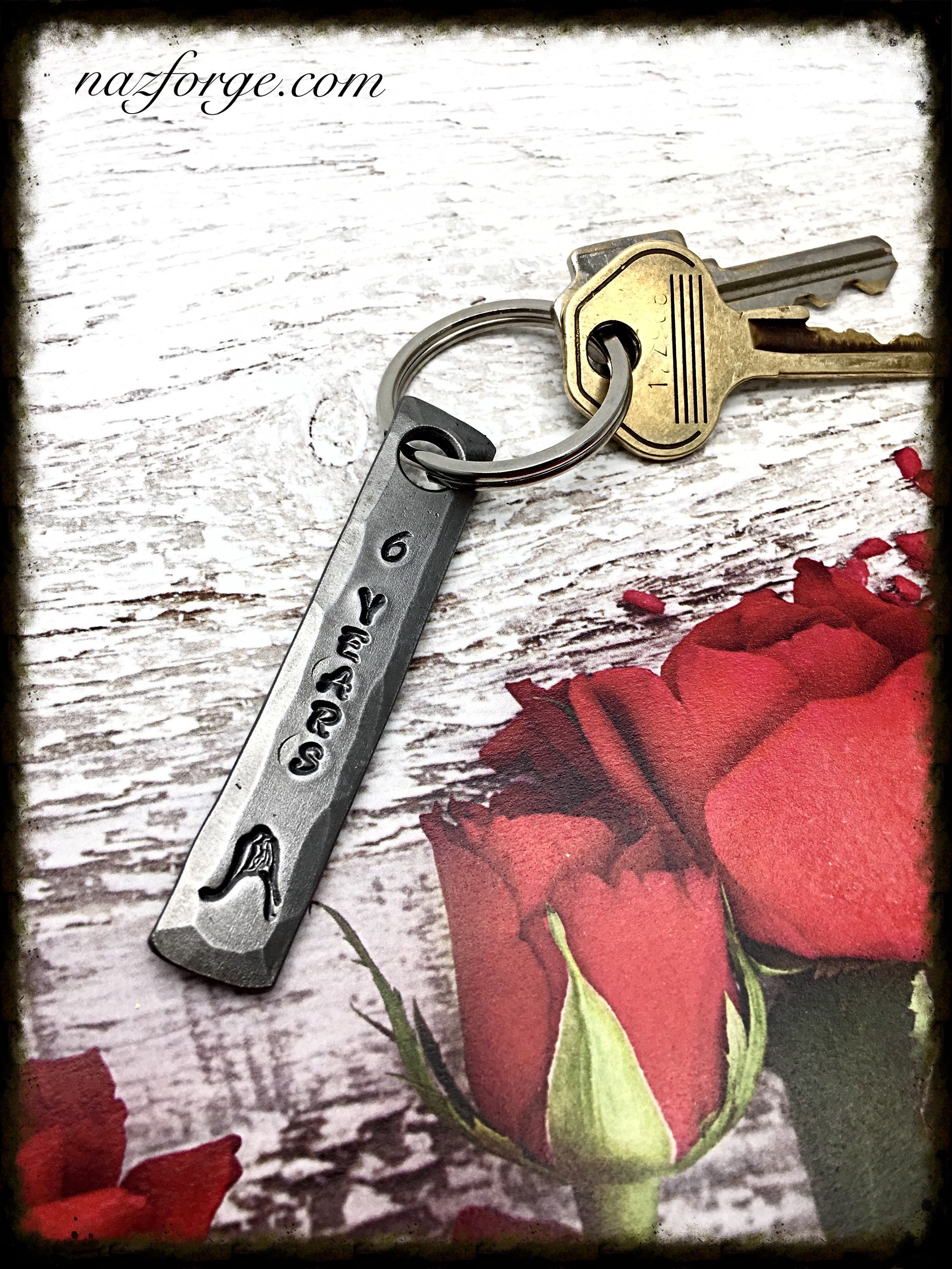 6th Year Iron Wedding Anniversary Keychain Gift Idea for ...