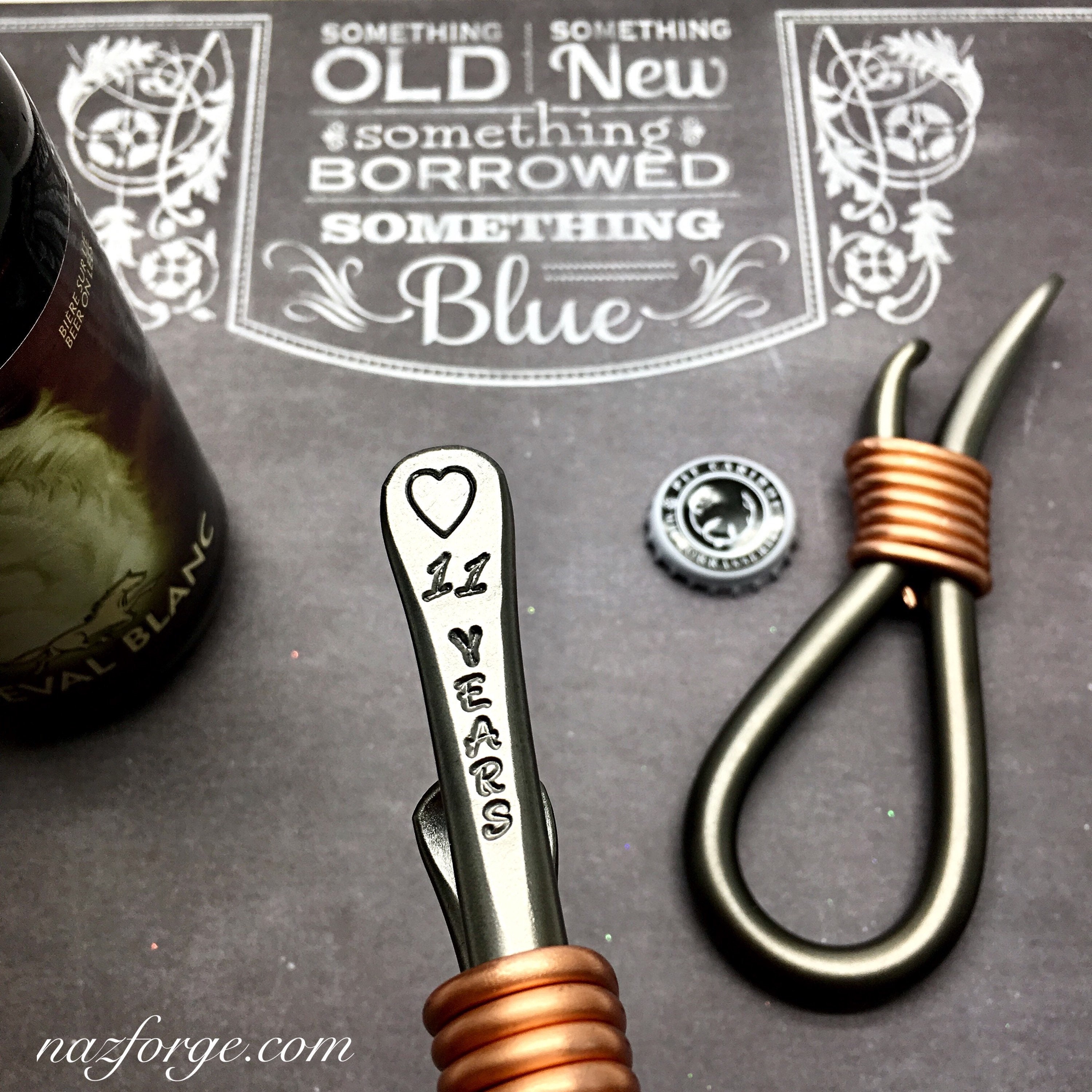 Steel Anniversary Gifts
 11th Year Steel Wedding Anniversary Gift Bottle Opener for
