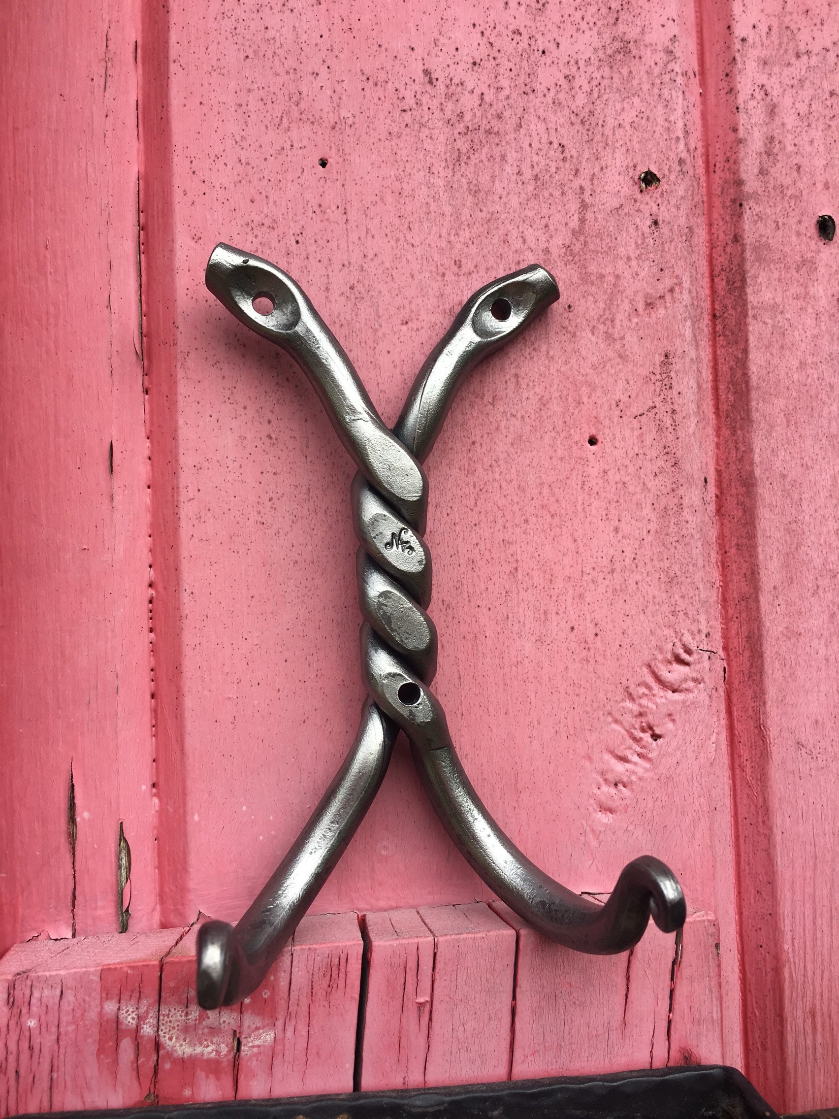 TWISTED DOUBLE HOOK Original Design Hand by Blacksmith Naz