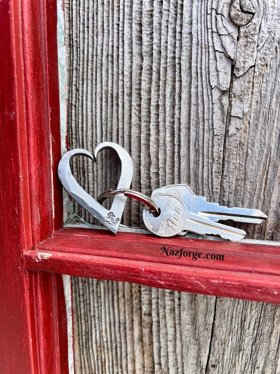 Heart & Anchor Keychain  - Hand Made Gift Idea for Marine Corps, Boat Captain , Skipper  Pilot Pirate Shipmate Seafarer Seamen Bluejacket