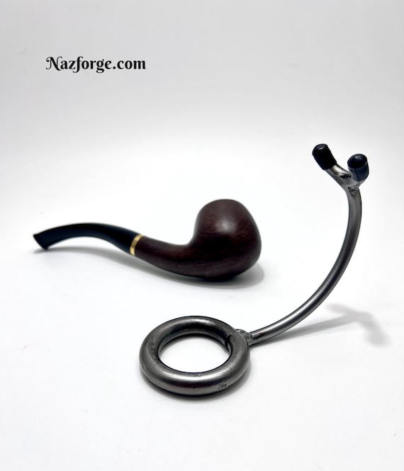 PIPE STAND - Hand Forged by Blacksmith Naz -  Metal Pipe Tool - Smoking Accessories - Tobacco Smoker
