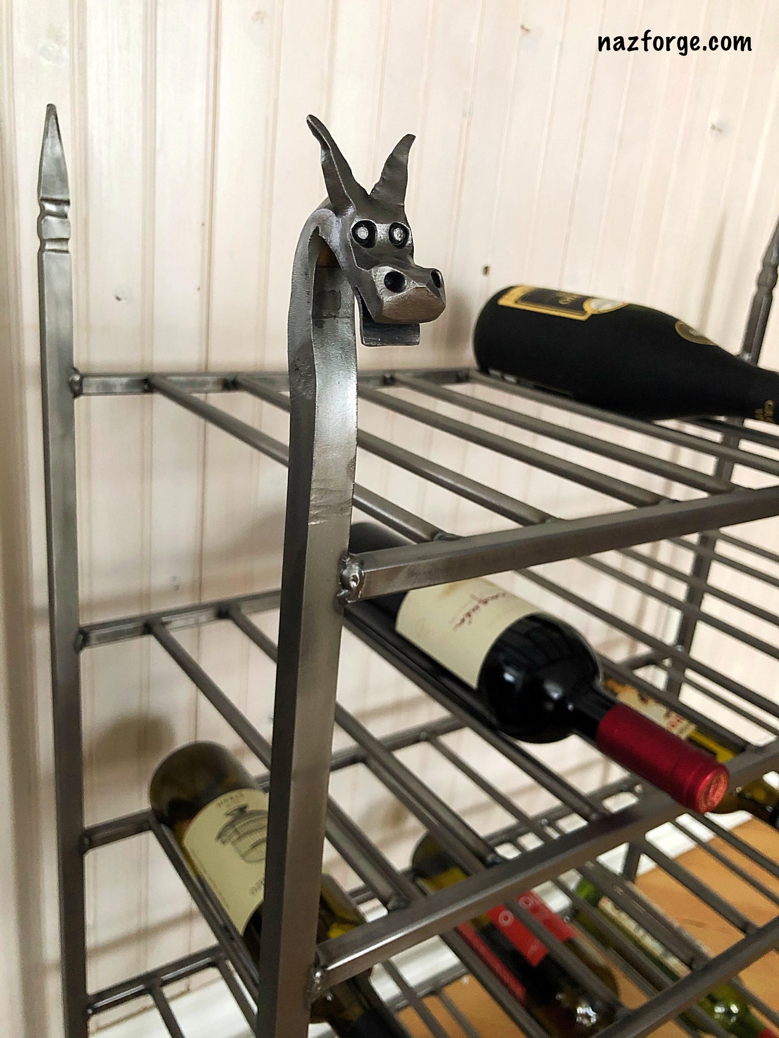 Dragon Rack DRAGON WINE RACK Holds 25 Bottles Metal Dragon Sculpture Art Hand ...