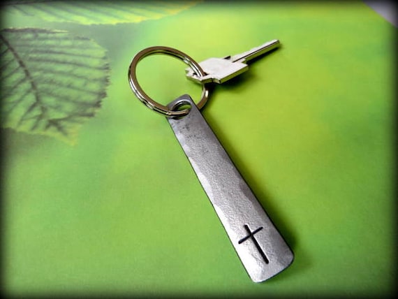 CROSS KEYCHAIN - Personalized Option Available - Christian - Easter - Confirmation - First Communion - Baptism - Unisex Personalized Gift