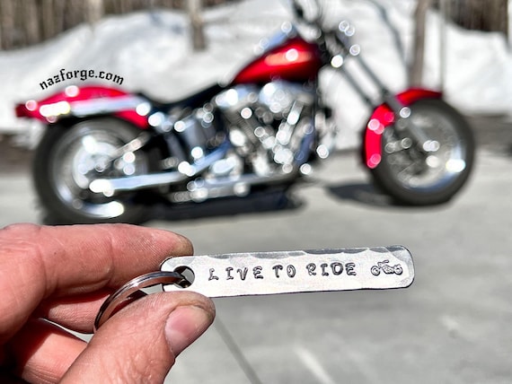 MOTORCYCLE CUSTOM BIKER Keychain - Personalized Option Available  - Gift for Him or Her Riders - Hand Made Bike Riding Iron Gift