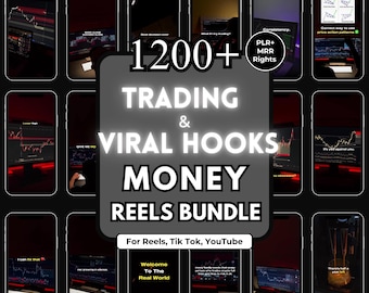 Plus de 1 200 rouleaux de crochets de trading viraux pour rouleaux Instagram TikTok YouTube Shorts Contenu des réseaux sociaux en téléchargement numérique PLR